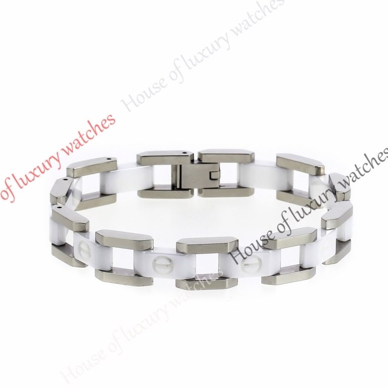 Копия  Мужской браслет из ювелирной стали и керамики H400018