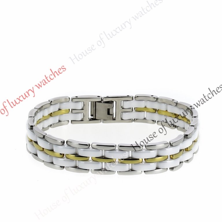 Копия  Мужской браслет из ювелирной стали и керамики H400019