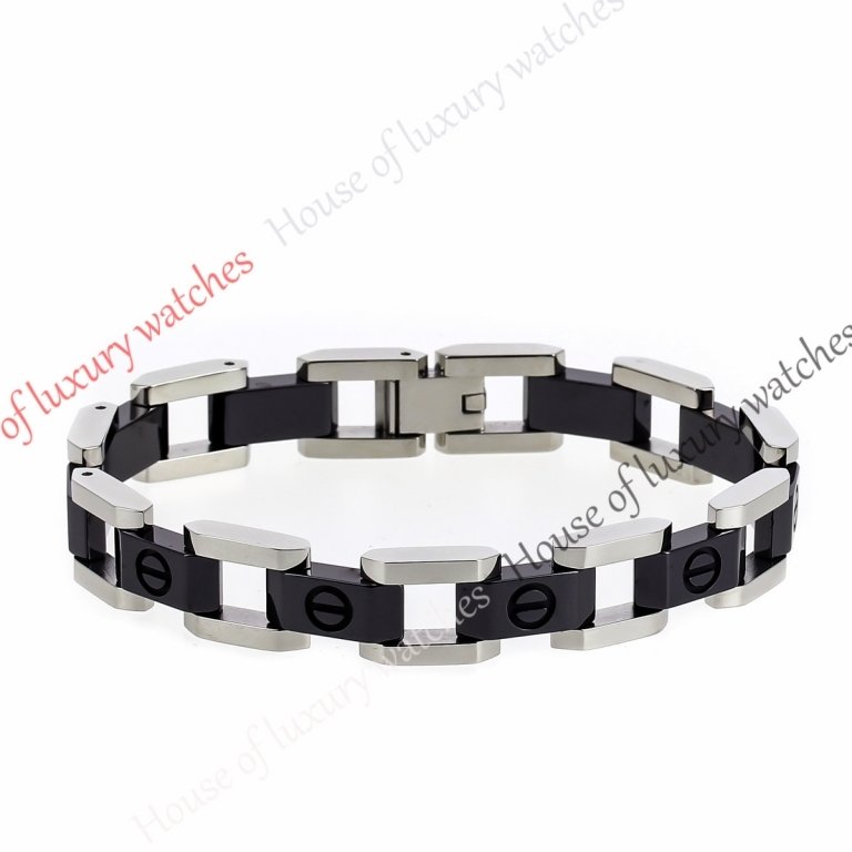 Копия  Мужской браслет из ювелирной стали и керамики H400020