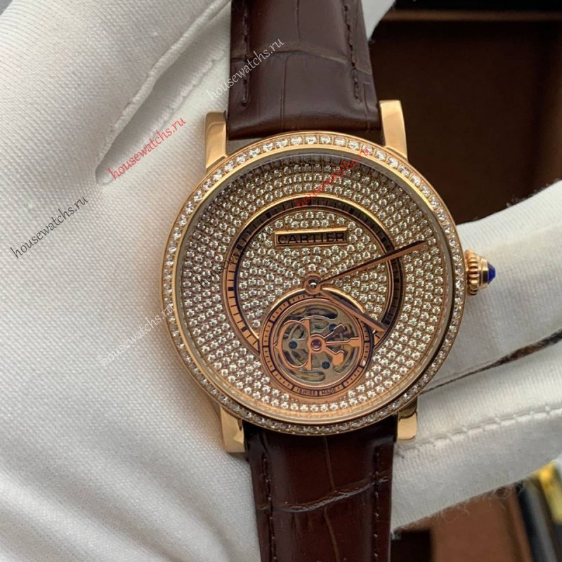 Копия Часы Cartier Rotonde de Cartier Tourbillon Mysterieux H103604