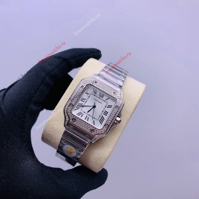 Копия Часы Cartier Santos de Cartier Diamonds H104372
