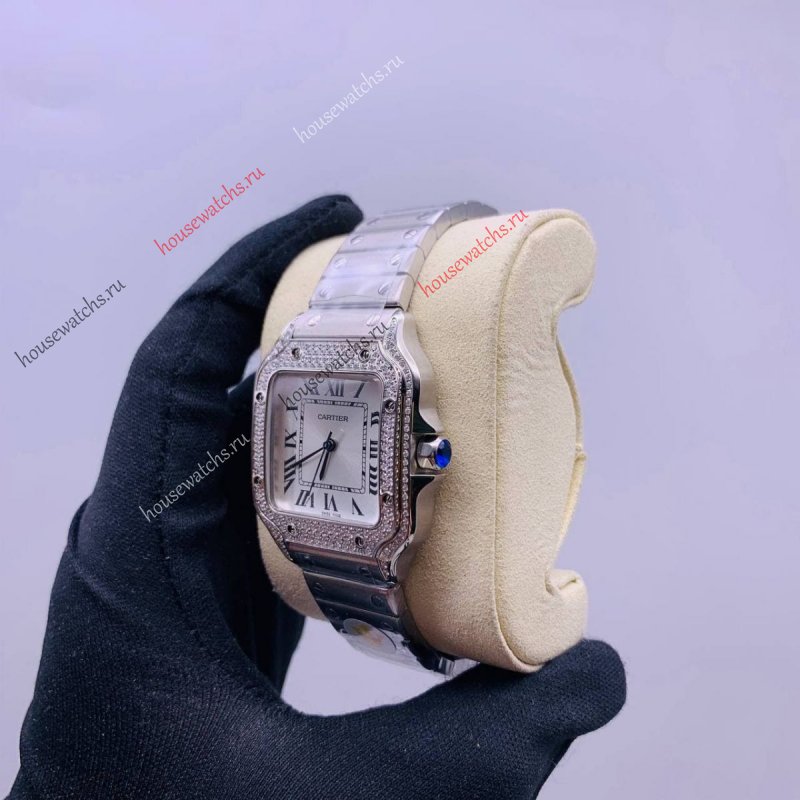 Копия Часы Cartier Santos de Cartier Diamonds H104372