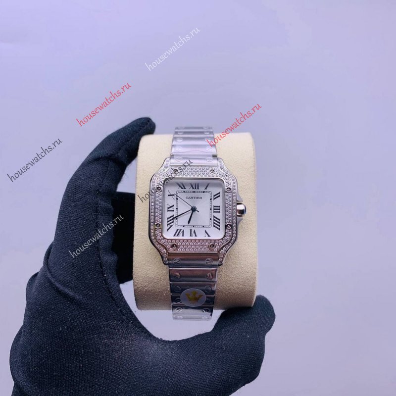 Копия Часы Cartier Santos de Cartier Diamonds H104372