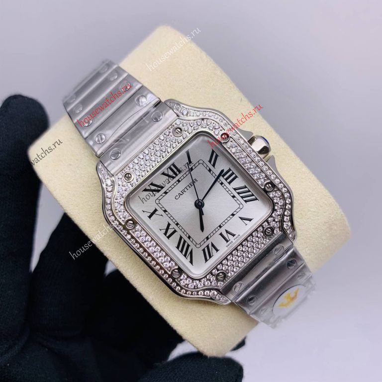 Копия Часы Cartier Santos de Cartier Diamonds H104372