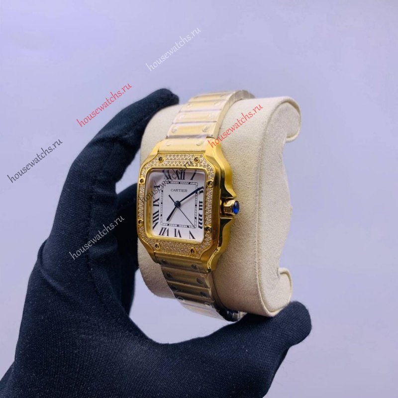Копия Часы Cartier Santos de Cartier Diamonds H104373
