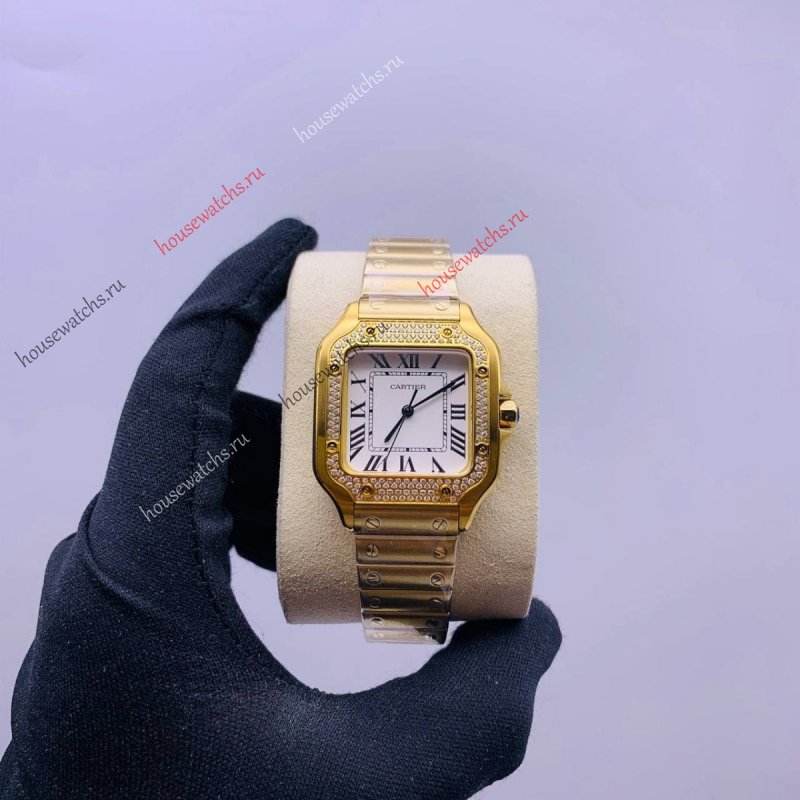 Копия Часы Cartier Santos de Cartier Diamonds H104373