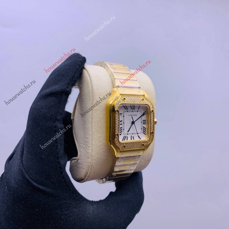 Копия Часы Cartier Santos de Cartier Diamonds H104373